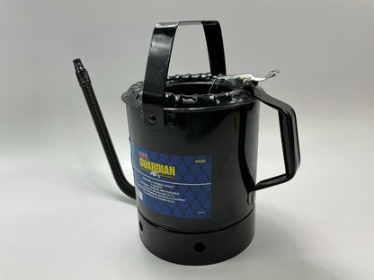 Lincoln G525 5 Quart Metal Fluid Measuring Can, 14'' Flexible Spout