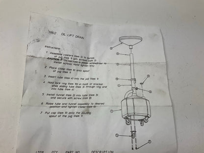 Lisle 11102 8 Gallon Oil Lift Drain Pan - Quick Release Height Adjustment