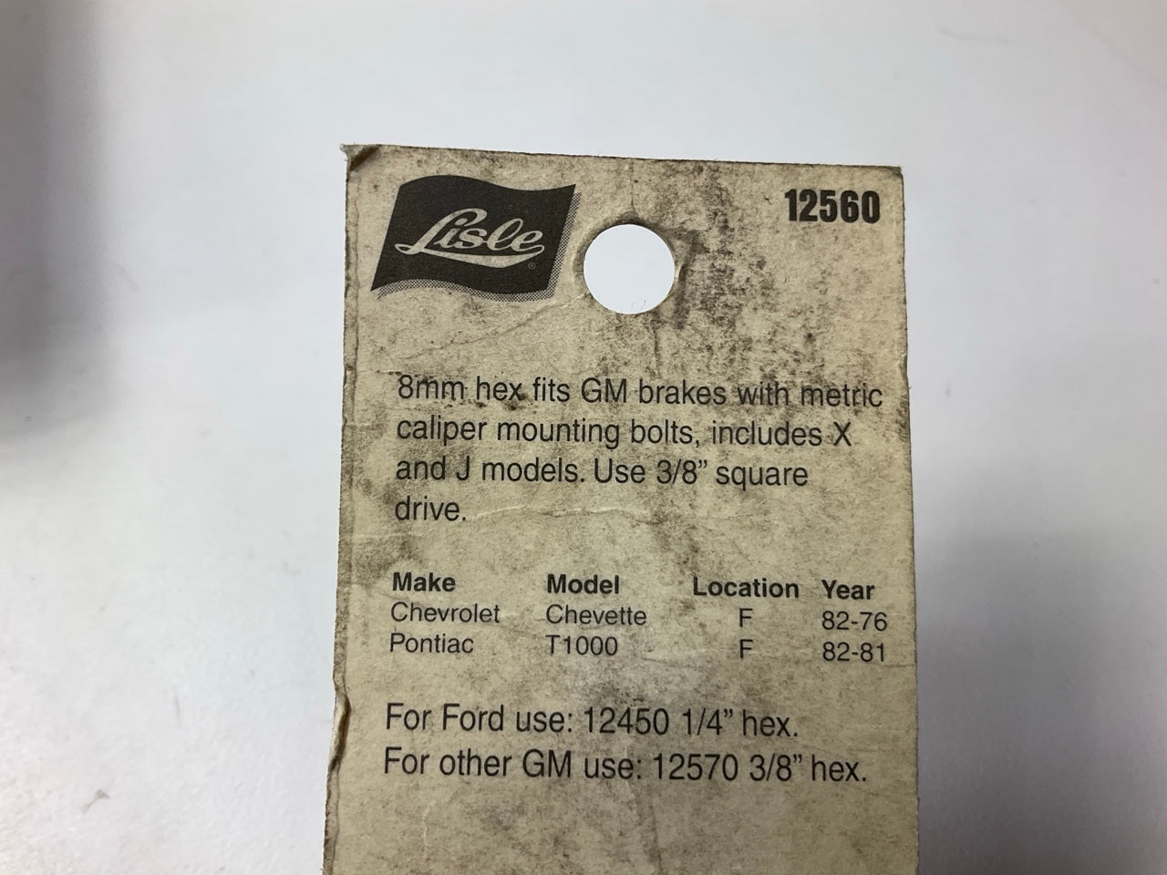 Lisle 12560 Brake Caliper Hex Bit Socket, 3/8'' Drive, 8mm - Made In USA