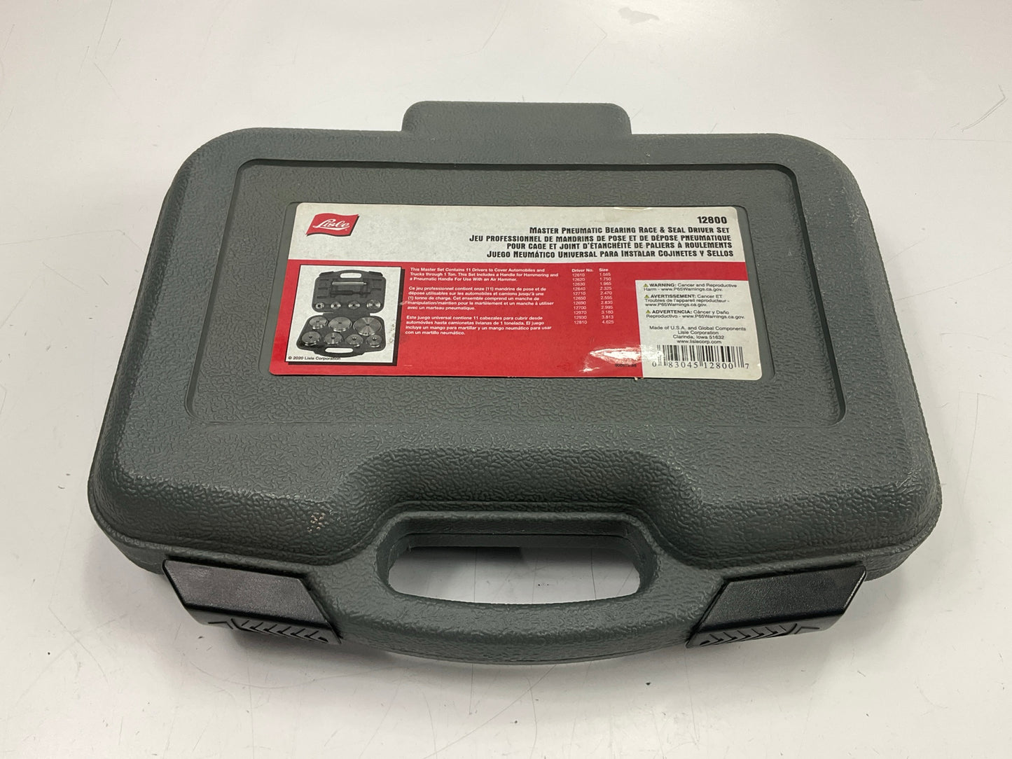 Lisle 12800 Master Pneumatic Bearing Race And Seal Driver Tool Set