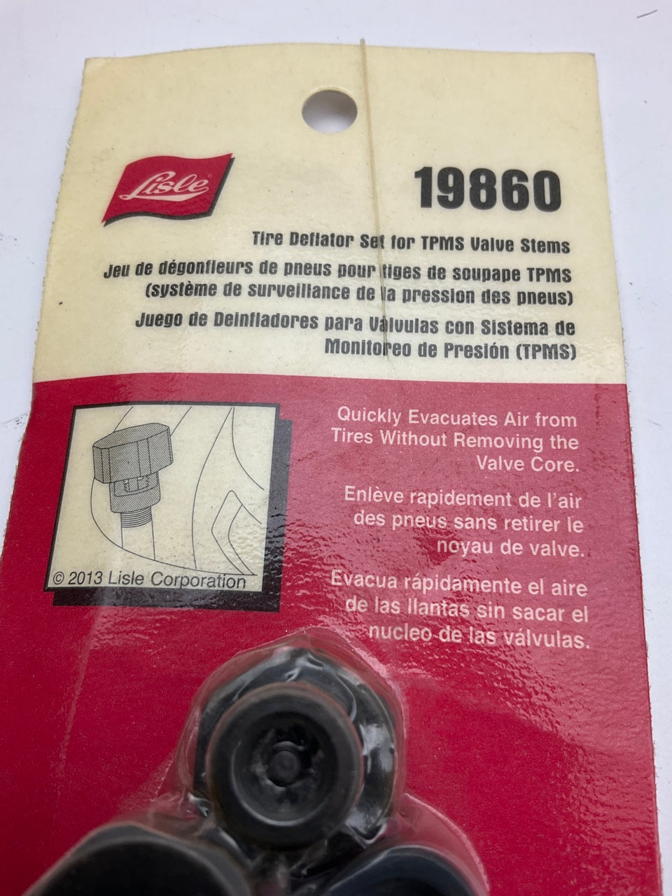 Lisle 19860 Tire Deflator Tool Set For TPMS Valve Stems Type 2