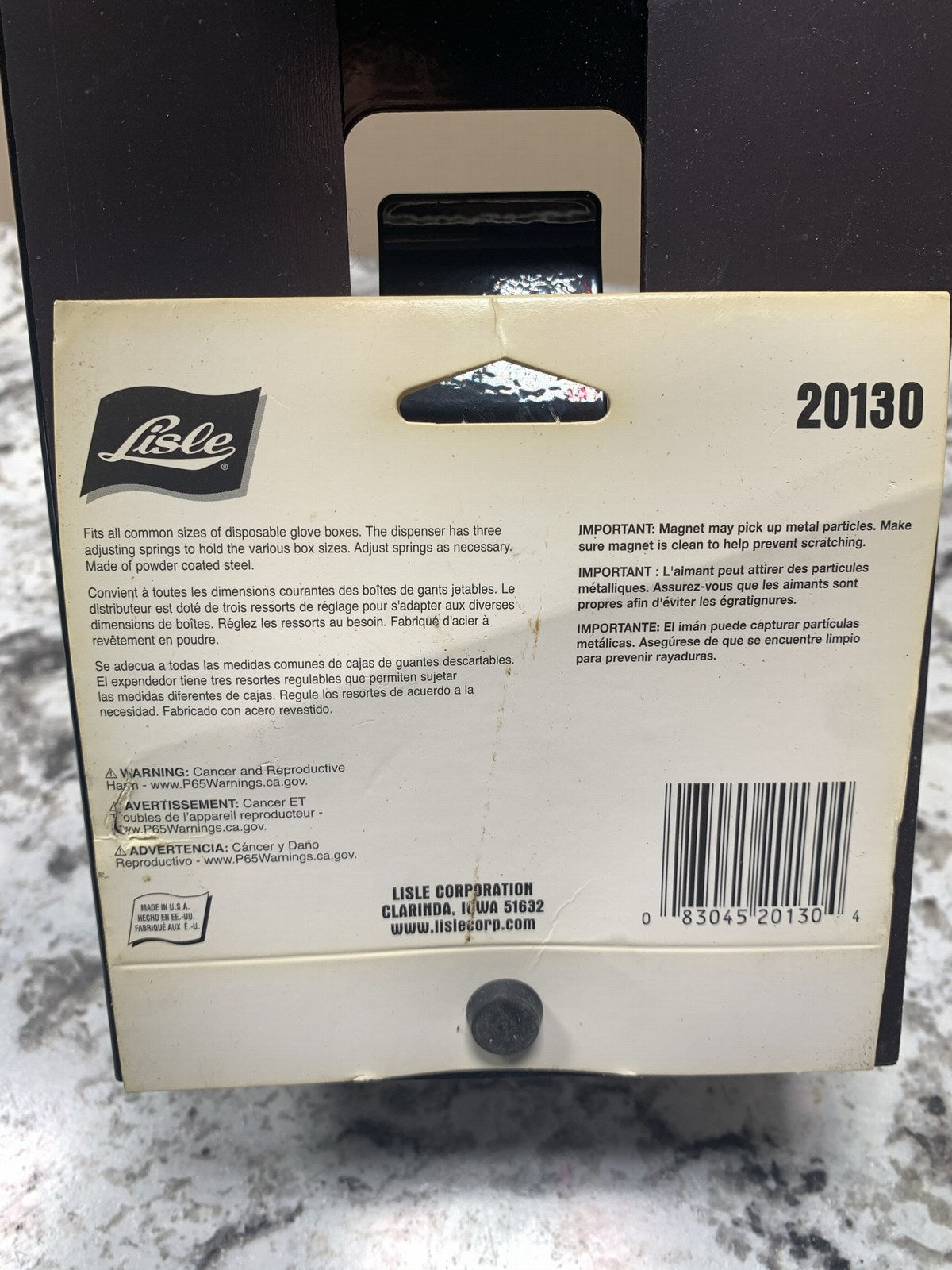 Lisle 20130 Magnetic Glove Dispenser For Shop Mechanics / Repair Technicians