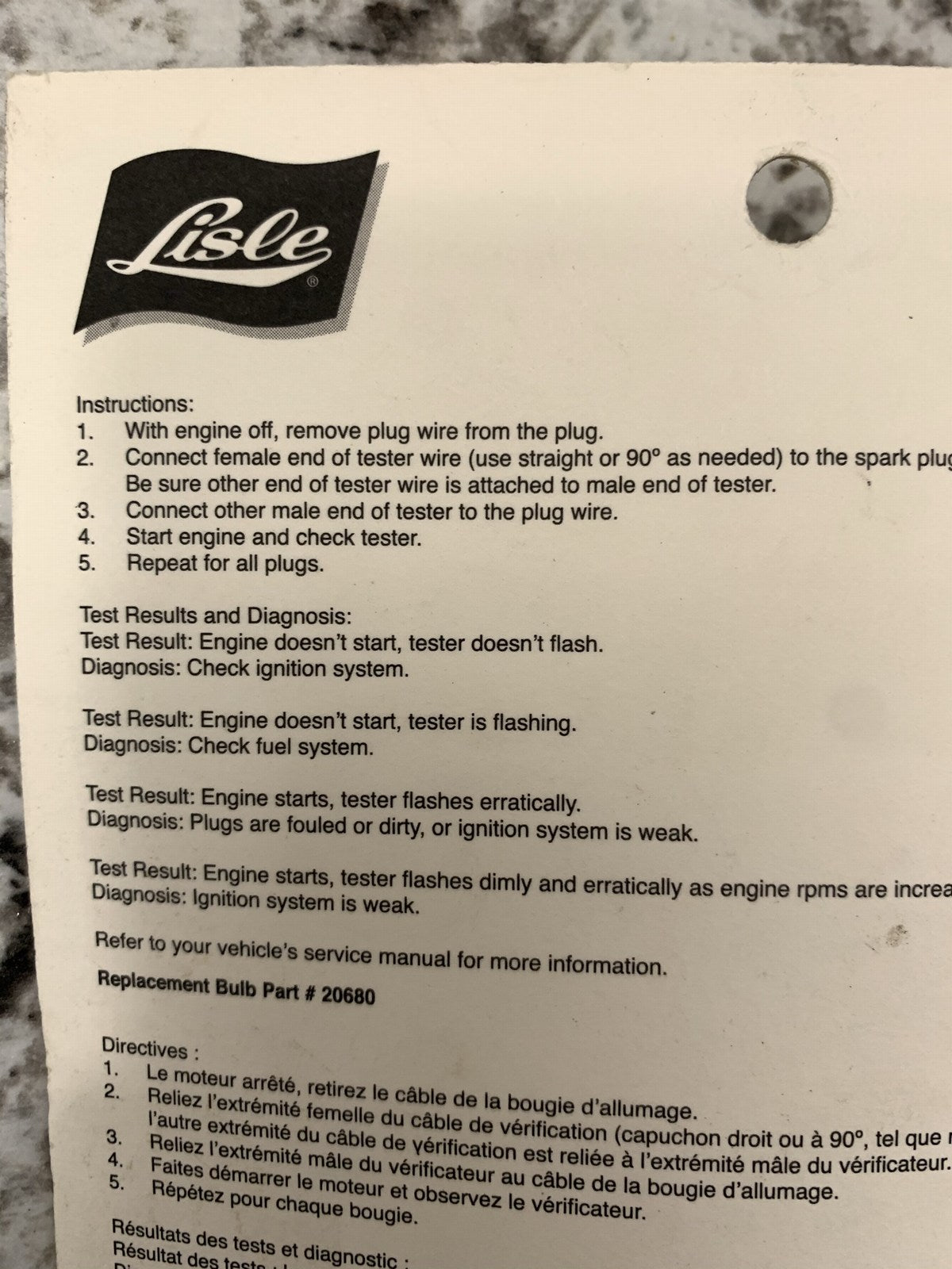 Lisle 20610 Inline Spark Ignition Tester Tool