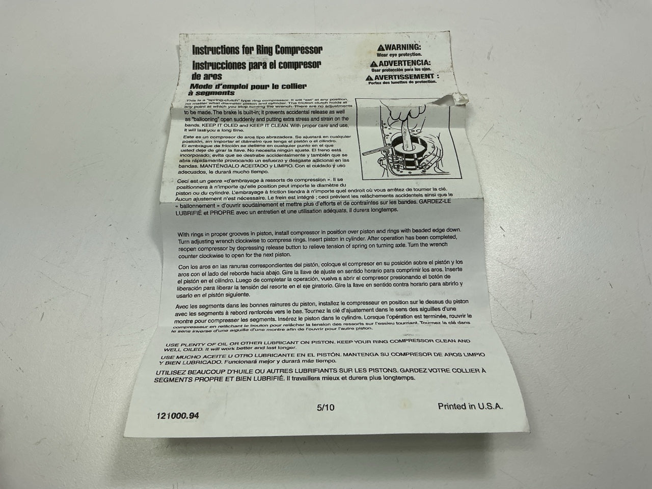 Lisle 21000 3-1/2'' To 7'' Diesel Piston Ring Compressor Tool