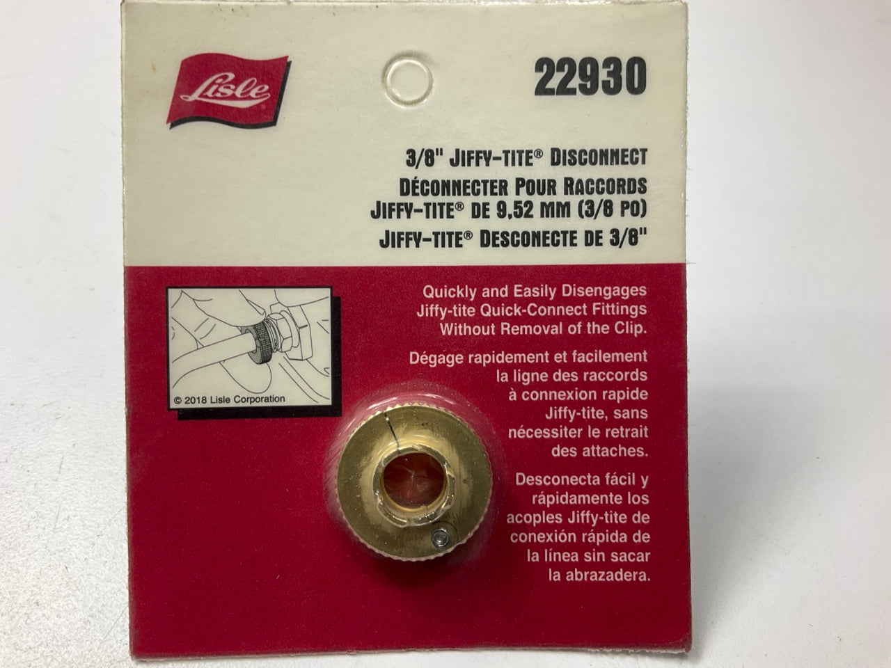 Lisle 22930 Jiffy-Tite Disconnect Tool 3/8'' Low Profile