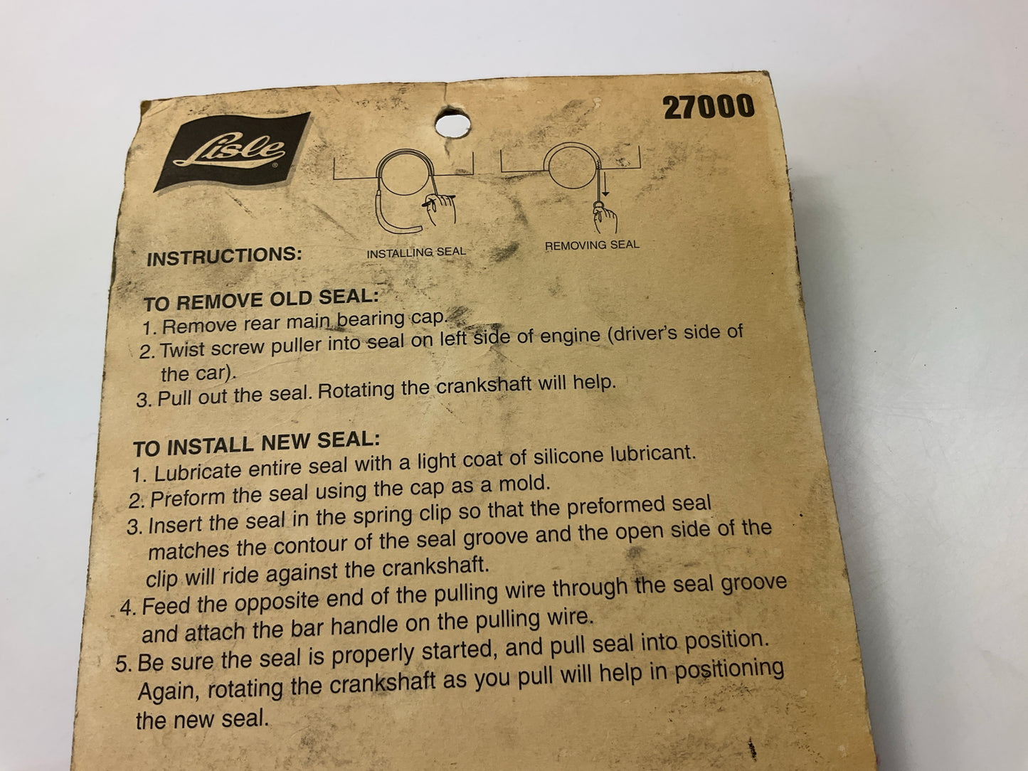 Lisle 27000 Sneaky Pete Tool - Remove & Install Upper Rear Main Seals
