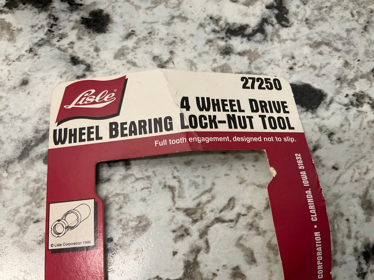 NEW, OPEN PACKAGING - Lisle 27250 Wheel Bearing Lock-Nut Tool Socket