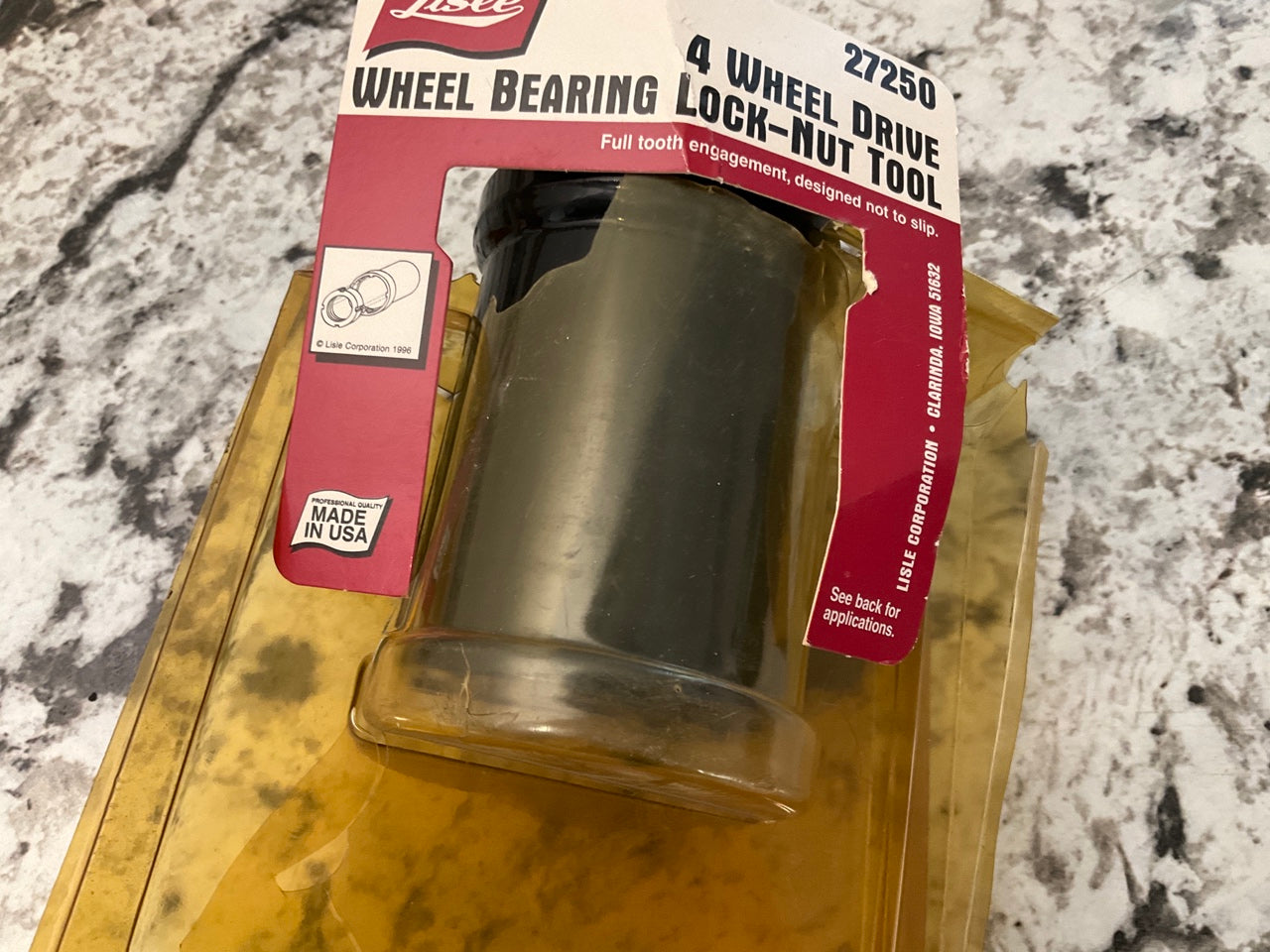 NEW, OPEN PACKAGING - Lisle 27250 Wheel Bearing Lock-Nut Tool Socket