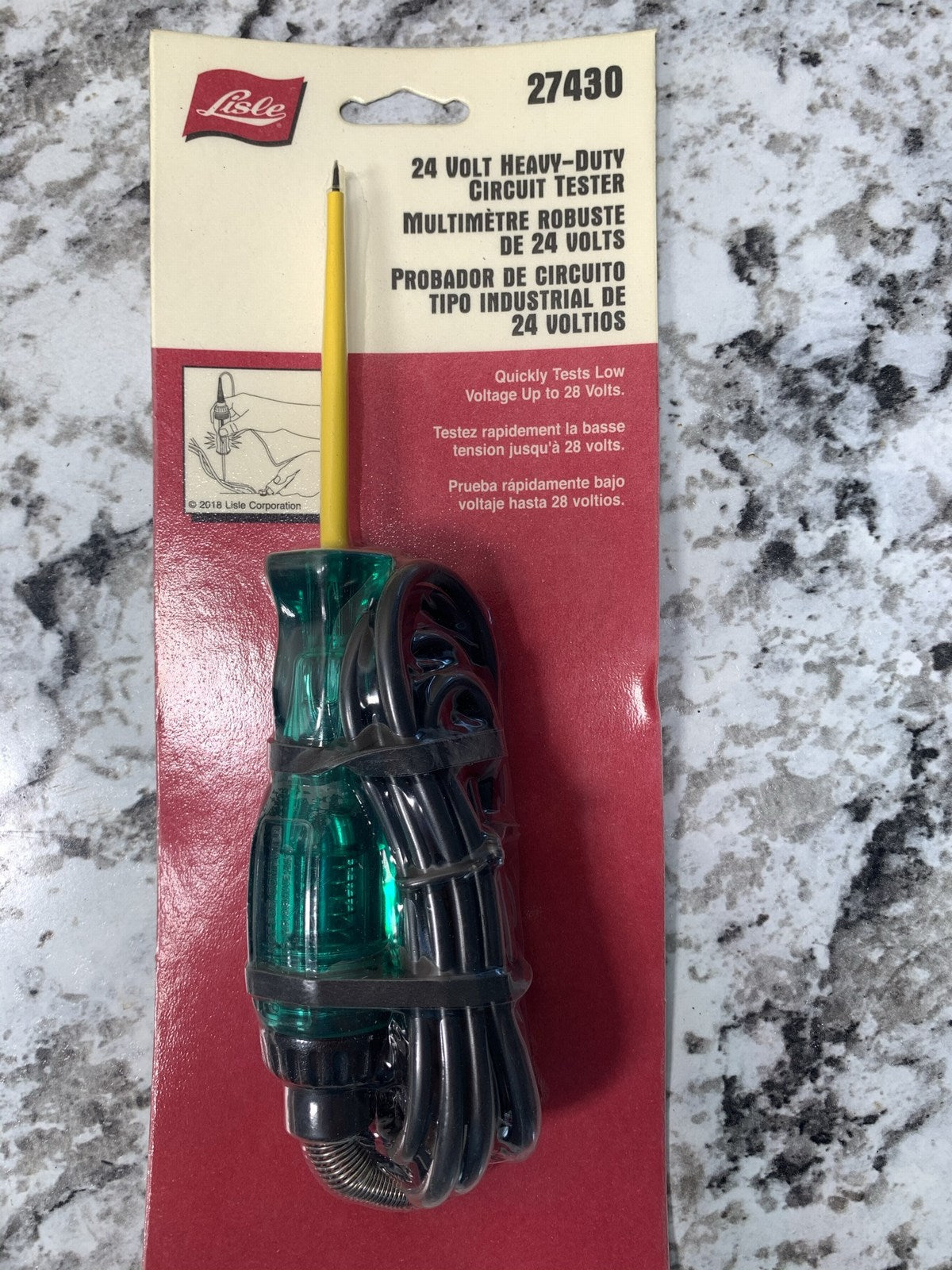 Lisle 27430 24V Heavy-Duty Circuit Tester Tool For 24 Volt Applications