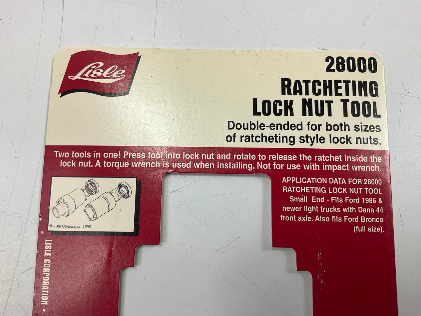 Lisle 28000 Ratcheting Lock Nut Socket Tool - Dana 44 + Dana 80 Axle