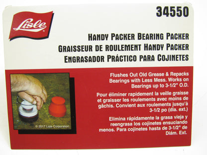 Lisle Tools 34550 ''Handy Packer'' Bearing Packer Tool, Bearings Up To 3-1/2'' O.D