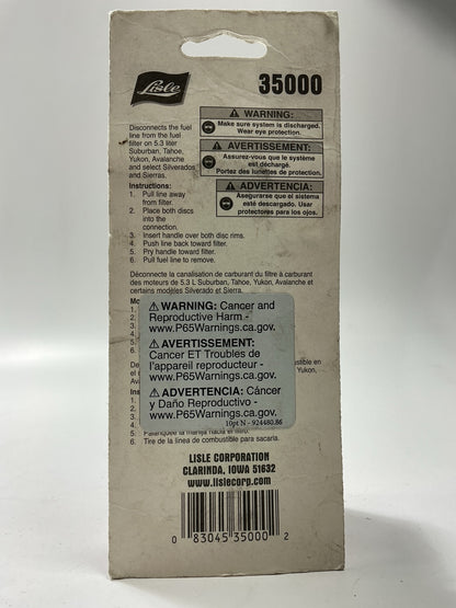 Lisle 35000 Fuel Filter Disconnect Tool For GM 5.3L Flex Fuel