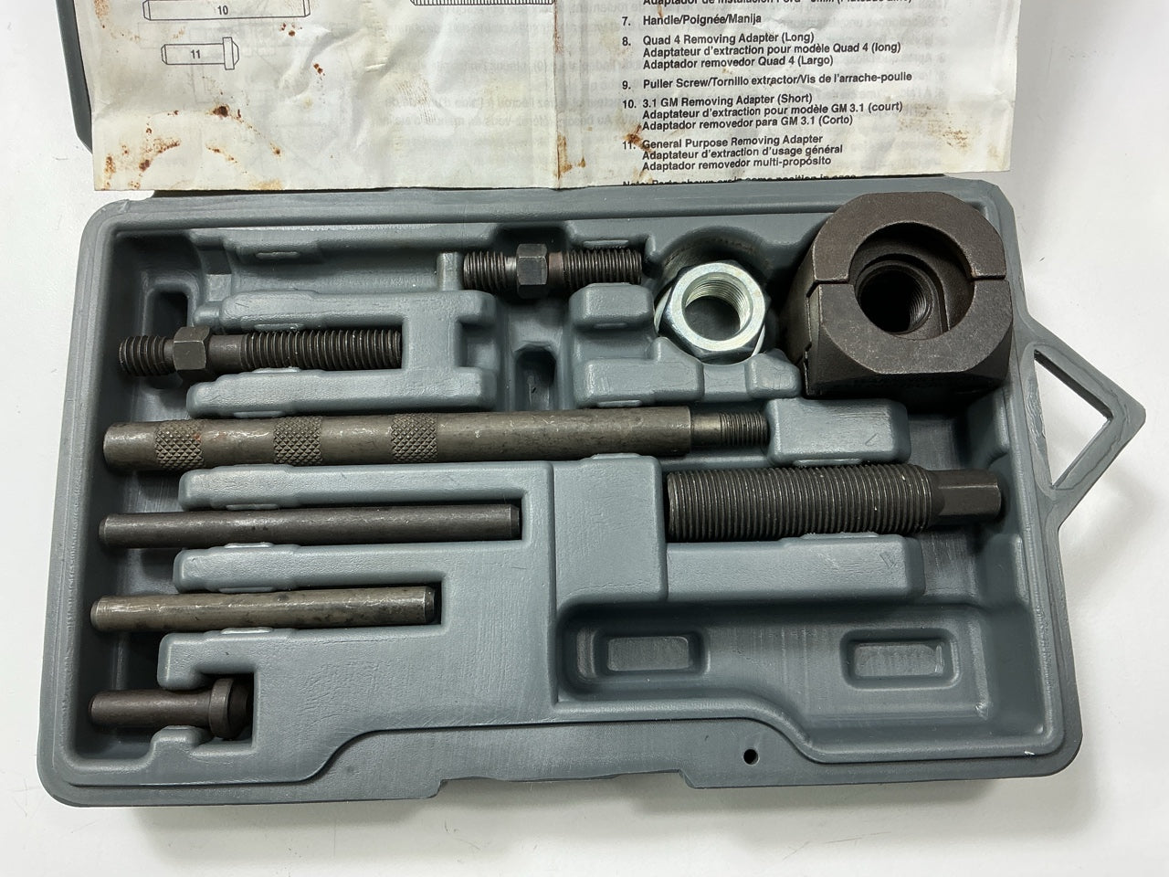 INCOMPLETE - SOLD AS SHOWN - AS IS, Lisle 39000 No-Slip Pulley Puller Tool Set