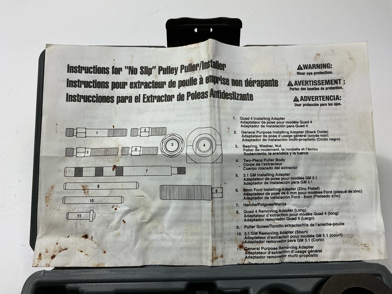 INCOMPLETE - SOLD AS SHOWN - AS IS, Lisle 39000 No-Slip Pulley Puller Tool Set