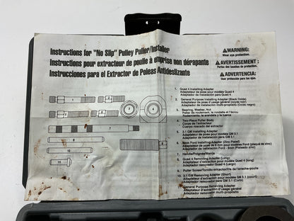 INCOMPLETE - SOLD AS SHOWN - AS IS, Lisle 39000 No-Slip Pulley Puller Tool Set