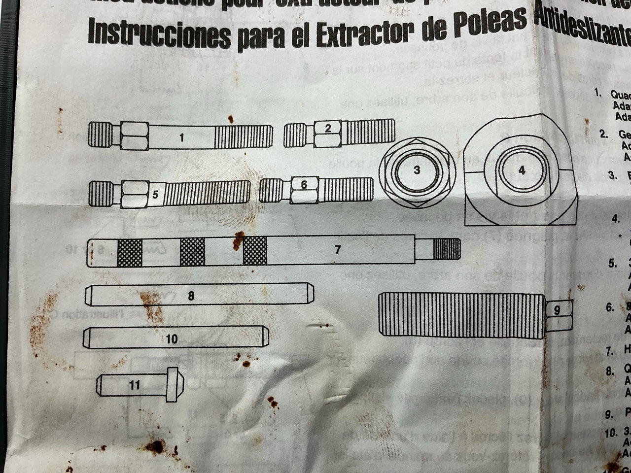 INCOMPLETE - SOLD AS SHOWN - AS IS, Lisle 39000 No-Slip Pulley Puller Tool Set