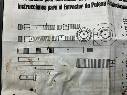 INCOMPLETE - SOLD AS SHOWN - AS IS, Lisle 39000 No-Slip Pulley Puller Tool Set