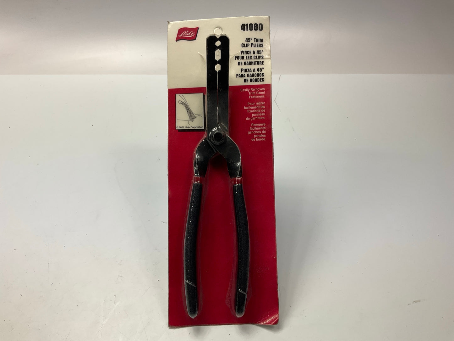 Lisle 41080 45 Degree Trim Clip Pliers, Removes Trim Panel Fasteners
