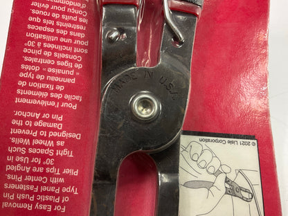 Lisle 42060 30° Push Pin Clip Pliers With Spring Action & 30 Degree Offset