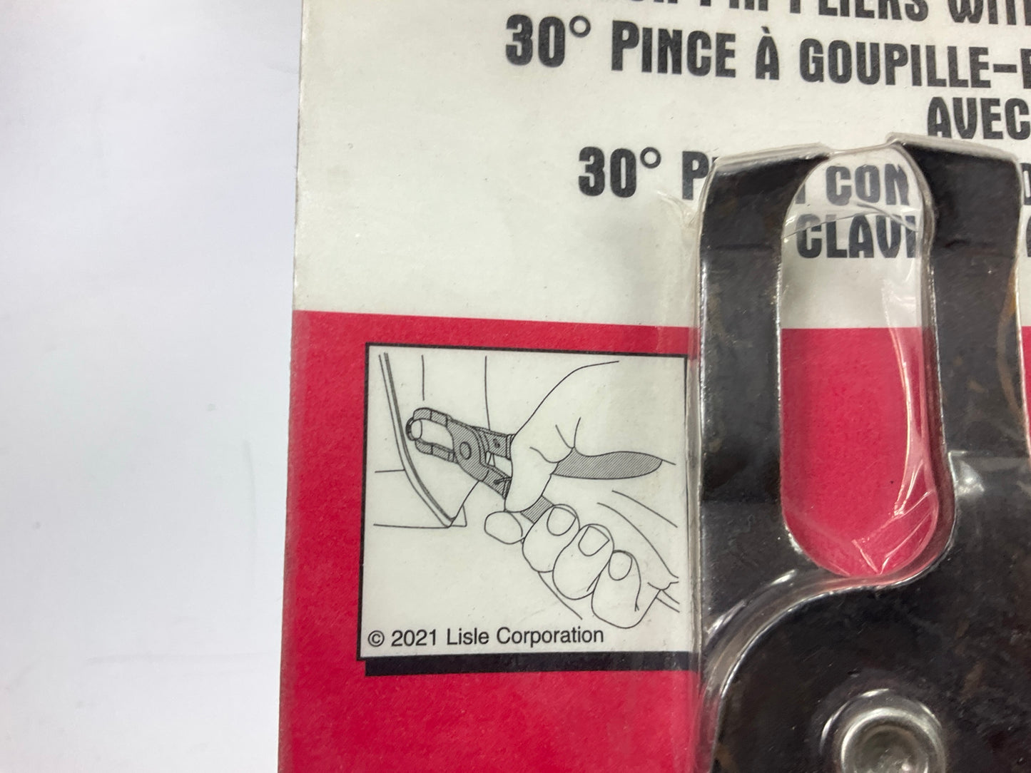Lisle 42060 30° Push Pin Clip Pliers With Spring Action & 30 Degree Offset