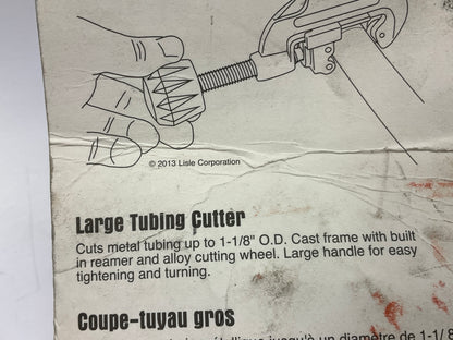Lisle 50120 Large Metal Tube Tubing Cutter (1/8''-1-1/8'' Range)