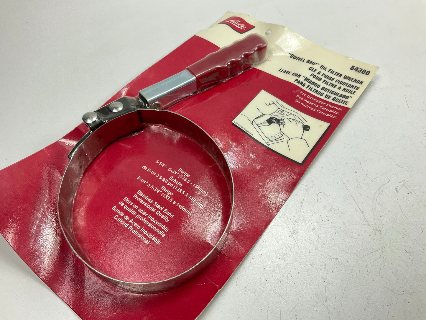 Lisle 54300 ''Swivel Grip'' Oil Filter Wrench For CAT Engines, 5-1/4''-5-3/4'' Range
