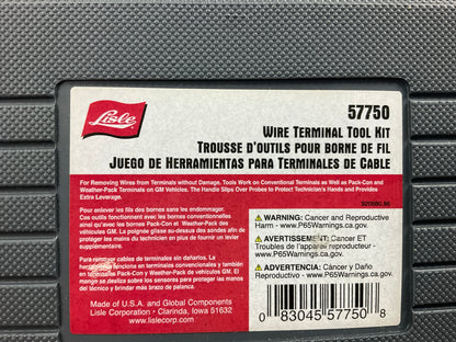 Lisle 57750 Wire Terminal Tool Set With Handle, Terminal Disconnect Tool Kit