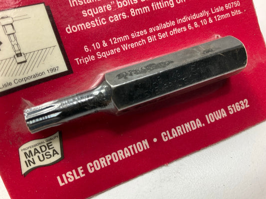 Lisle 60770 8mm Wrench, 12 Point Triple Square Internal Wrench Bit, Made In USA