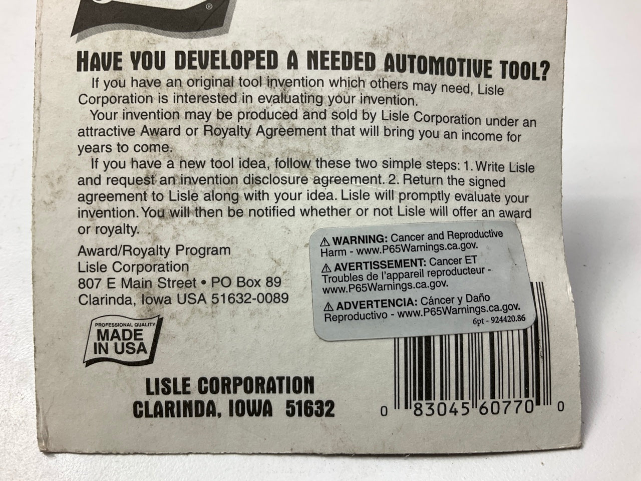 Lisle 60770 8mm Wrench, 12 Point Triple Square Internal Wrench Bit, Made In USA