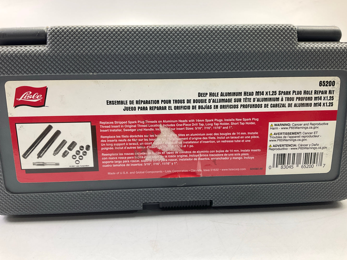 Lisle 65200 Deep Hole Aluminum Head M14x1.25 Spark Plug Hole Repair Kit