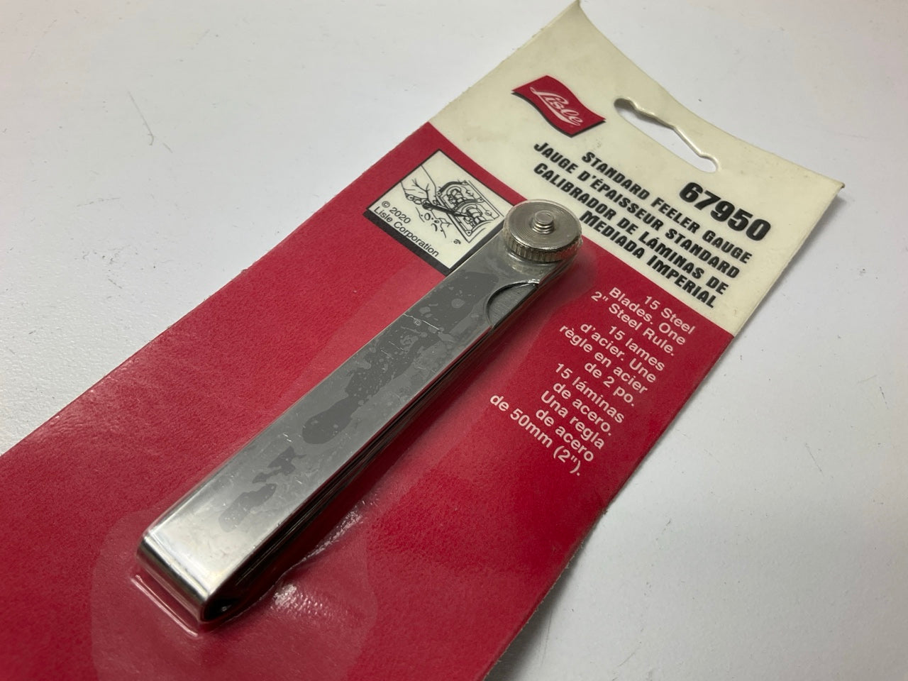 Lisle 67950 Standard Feeler Gauge Set .002 To .025 Inch, 15 Blade