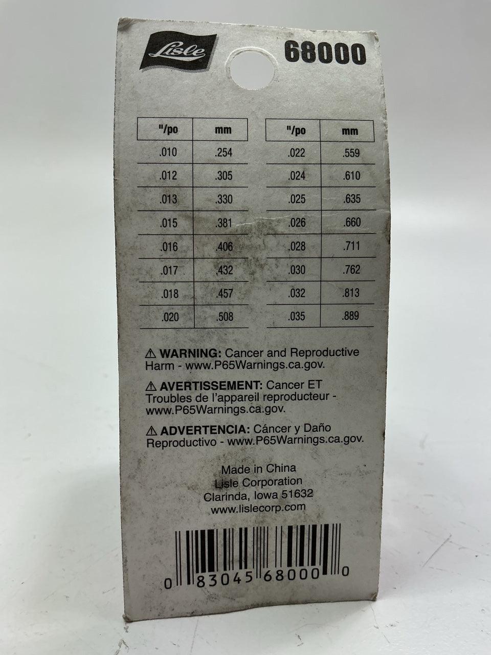 Lisle 68000 Mini-Feeler Gauge For Spark Plug Gap - .010'' To .035''