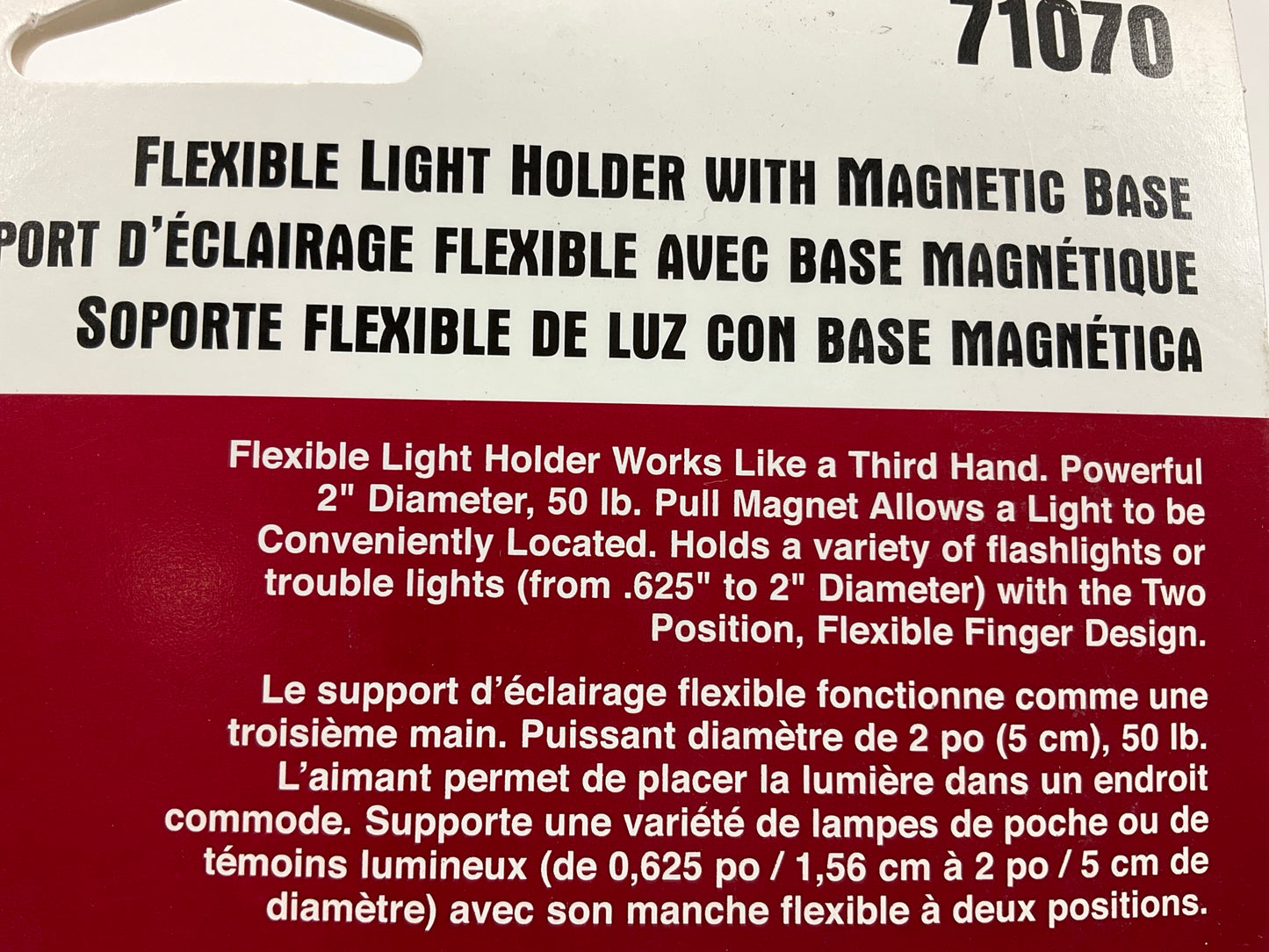 Lisle 71070 Flexible Flashlight Light Holder With Magnetic Base