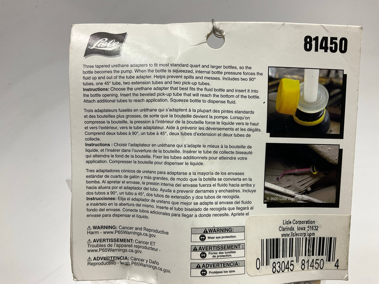 Lisle 81450 Fluid Transfer Adapter Cap Tube Set Kit Service Hard-To-Reach Areas