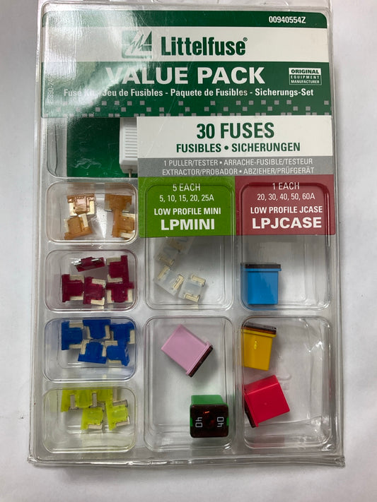 Littelfuse 00940554Z Low Profile Mini, J-case Fuse Assortment Kit - 30 Fuses