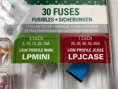 Littelfuse 00940554Z Low Profile Mini, J-case Fuse Assortment Kit - 30 Fuses