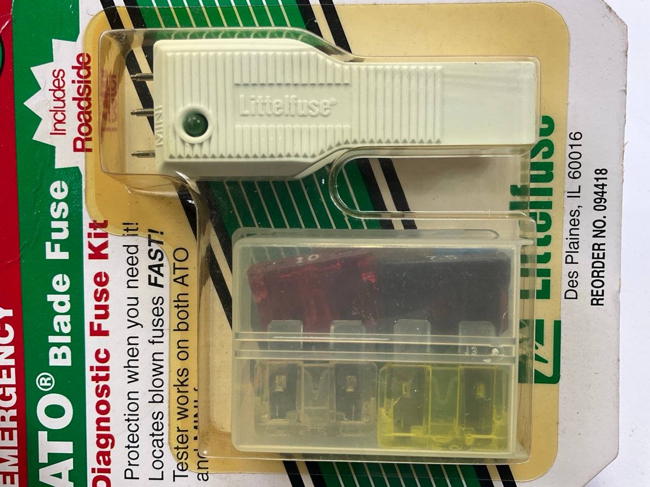 10 PACKS - Littlefuse 094418 ATO Emergency Fuse Kit W/Puller & Tester 5-30 Amps