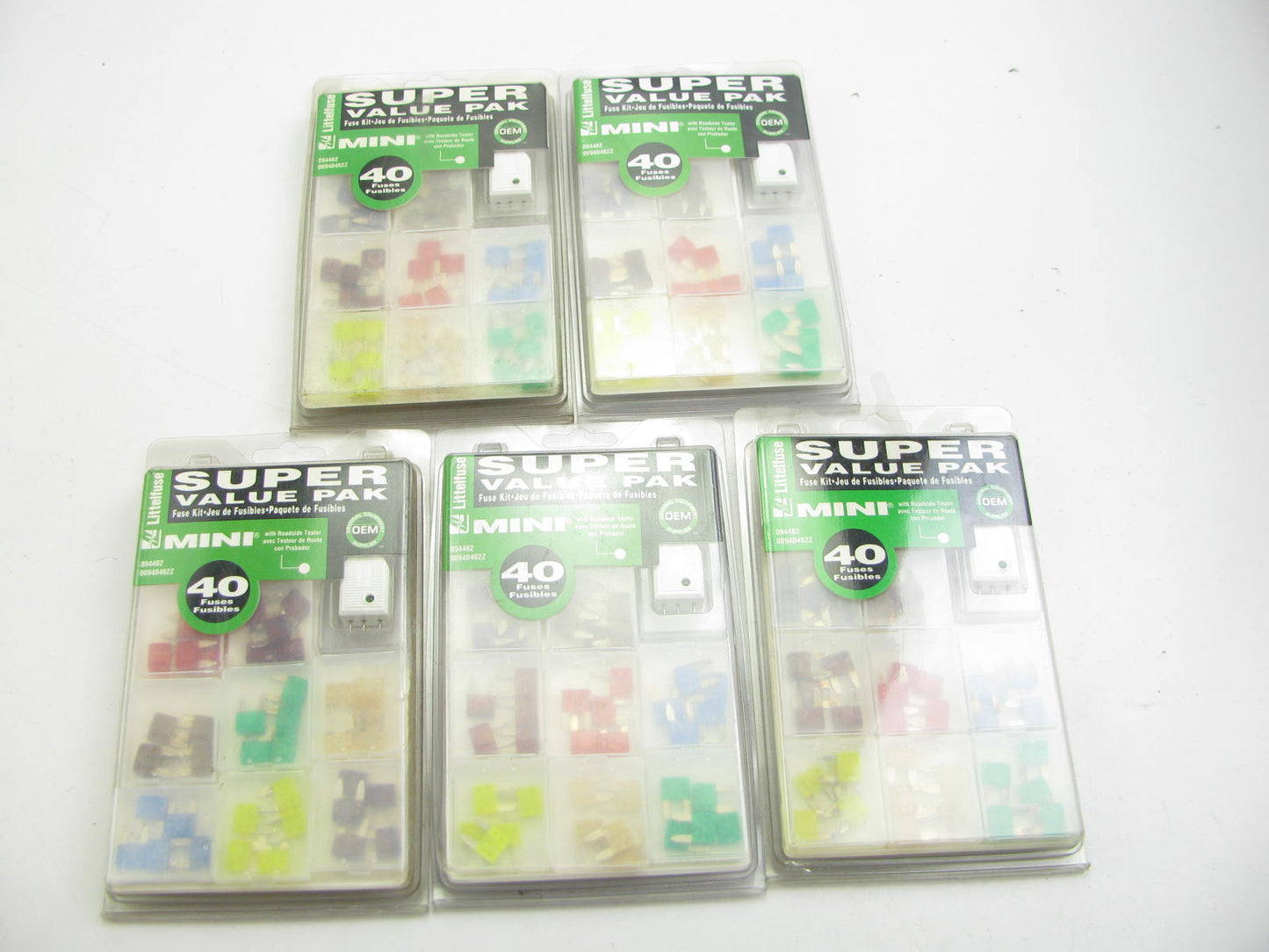(5) Packs Of 40 - LITTELFUSE - 3, 5, 7.5, 10, 15, 20, 25, 30 Amp Mini Fuses
