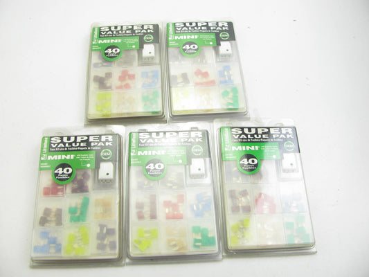 (5) Packs Of 40 - LITTELFUSE - 3, 5, 7.5, 10, 15, 20, 25, 30 Amp Mini Fuses