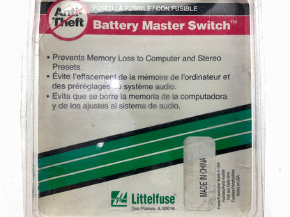 Littelfuse ATD0300ZBP Anti-Theft Master Battery Disconnect Switch W/ Inline Fuse