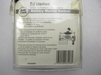 Littelfuse ATD300BP Anti-Theft Master Battery Disconnect Switch W/ Inline Fuse