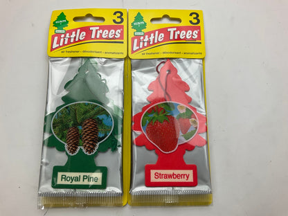 (20) Packs Of 3 Each: Little Trees Air Fresheners - 11 Royal Pine & 9 Strawberry