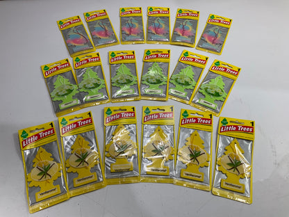 (18) Little Trees Air Fresheners - 6 Vanillaroma, 6 Cotton Candy, 6 Jasmin