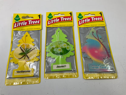 (18) Little Trees Air Fresheners - 6 Vanillaroma, 6 Cotton Candy, 6 Jasmin