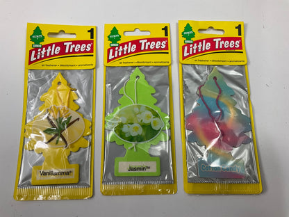 (30) Little Trees Air Fresheners - 10 Jasmin, 10 Cotton Candy, 10 Vanillaroma
