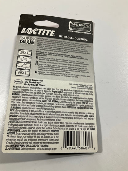 Loctite 1363589 Super Glue Ultra Gel Control, 0.14 Fl Oz, 1 Bottle Type 2