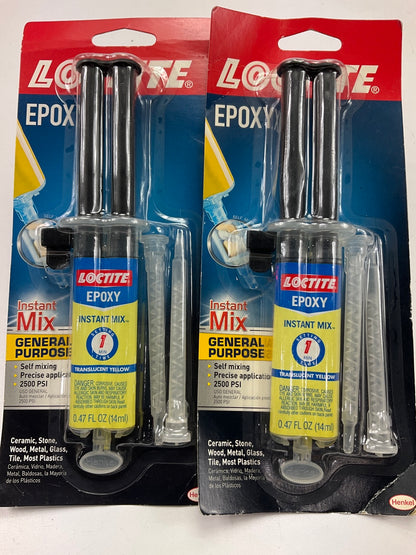 (2) Loctite 1366072 General Purpose Epoxy 1 Minute Instant Mix, 0.47-oz