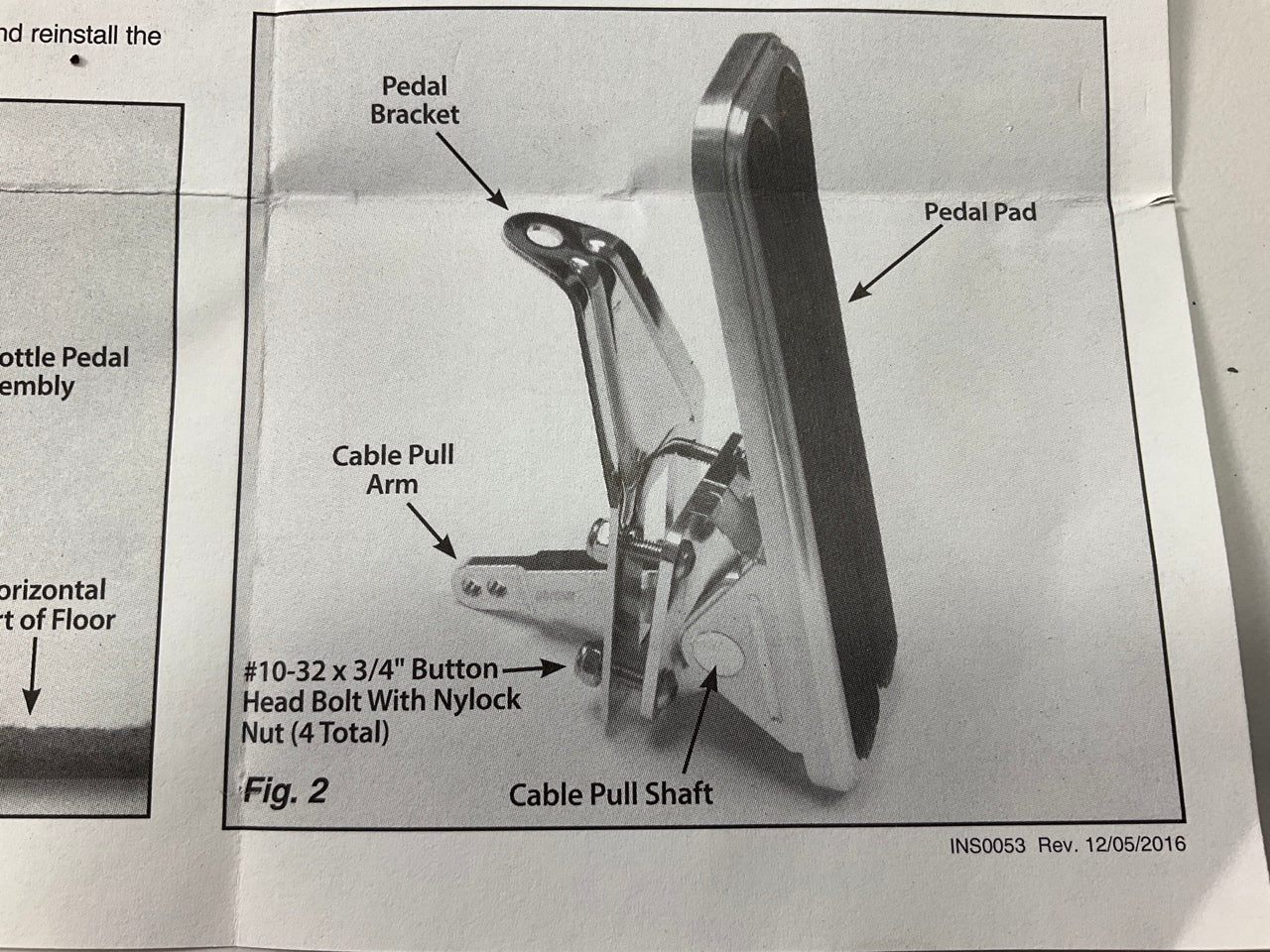 Lokar FMG-6098 Universal Eliminator Floor Mount Gas Pedal, Billet Aluminum