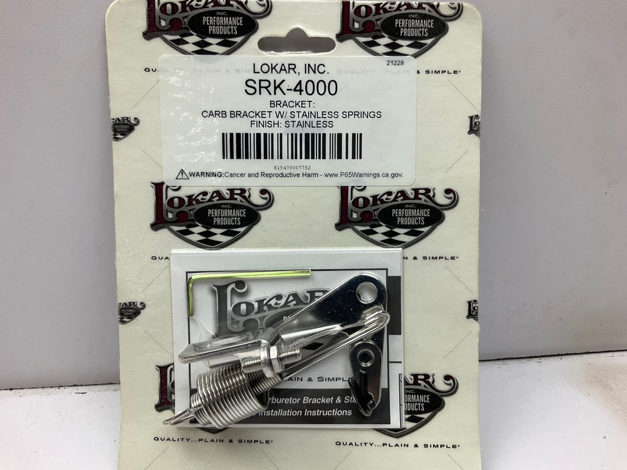 Lokar SRK-4000 Carburetor Bracket And Throttle Return Springs, Stainless Steel