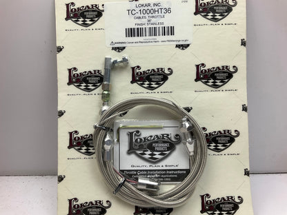 Lokar TC1000HT36 Hi-Tech 36'' Stainless Steel Throttle Cable Kit